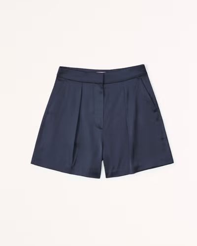 High Rise Satin Pull-On Short | Abercrombie & Fitch (US)