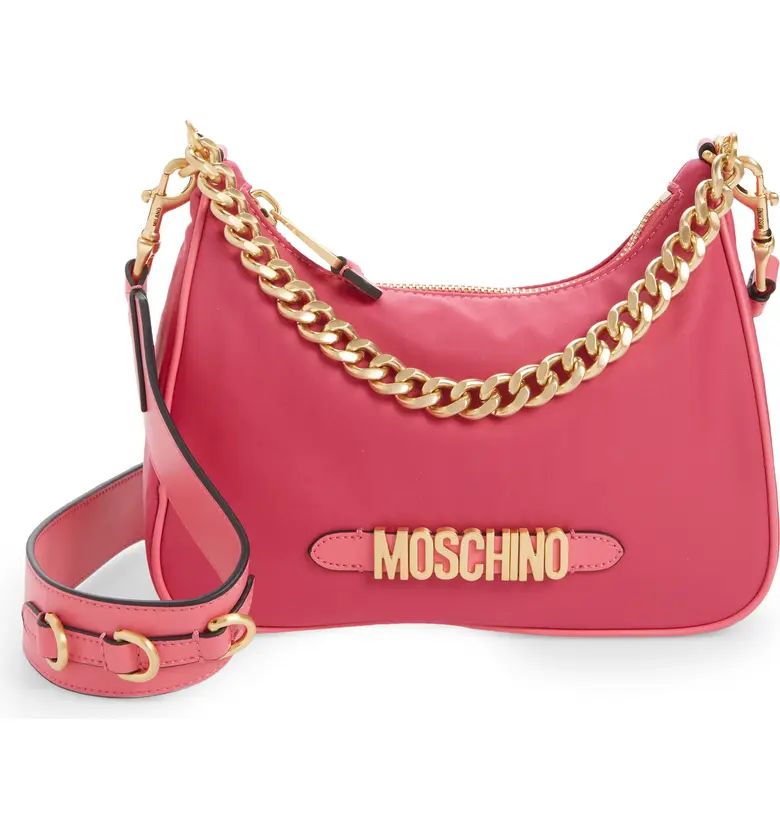 Moschino Logo Lettering Nylon Hobo Bag | Nordstrom | Nordstrom