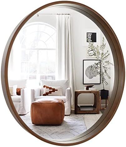 WallBeyond Round Wood Mirror 24 inch Circle Wall Mirror for Bathroom Round Wall Mirror for Wall D... | Amazon (US)