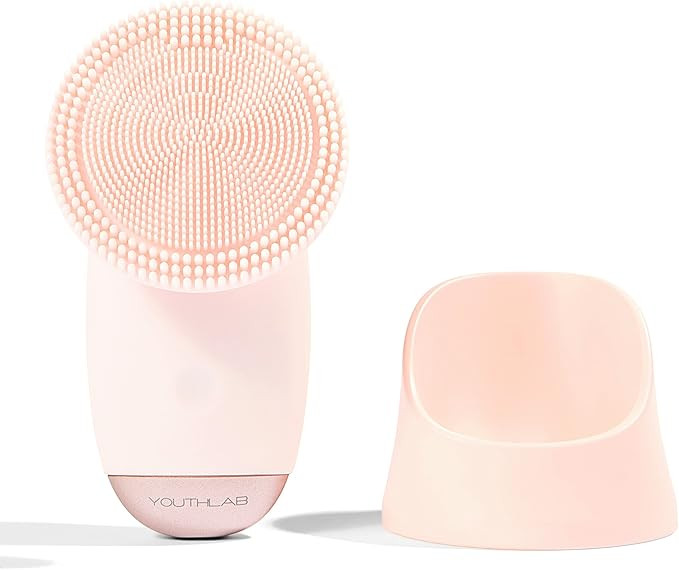 YouthLab SoniGlow, Pink, Silicone Facial Skin Cleansing Brush, Electric, Vibrating, Scrubber, Hyg... | Amazon (US)