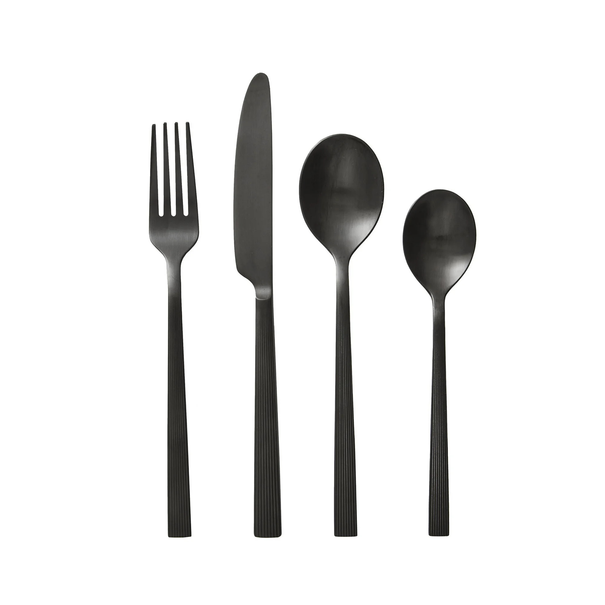 Better Homes & Gardens River 16-Piece Black Stainless Steel Flatware Set (Service for 4) | Walmart (US)