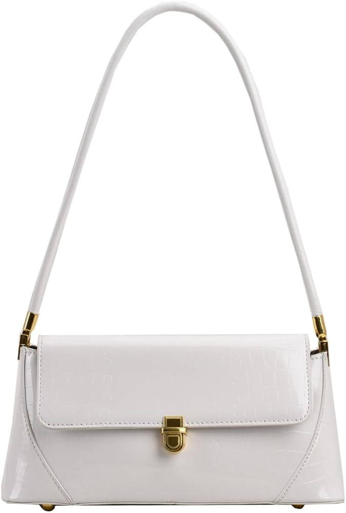 Pink Metallic Shoulder Bag Silver Tote Clutch for Women Gold Shoulder Purse with Buckle Closure | Amazon (US)