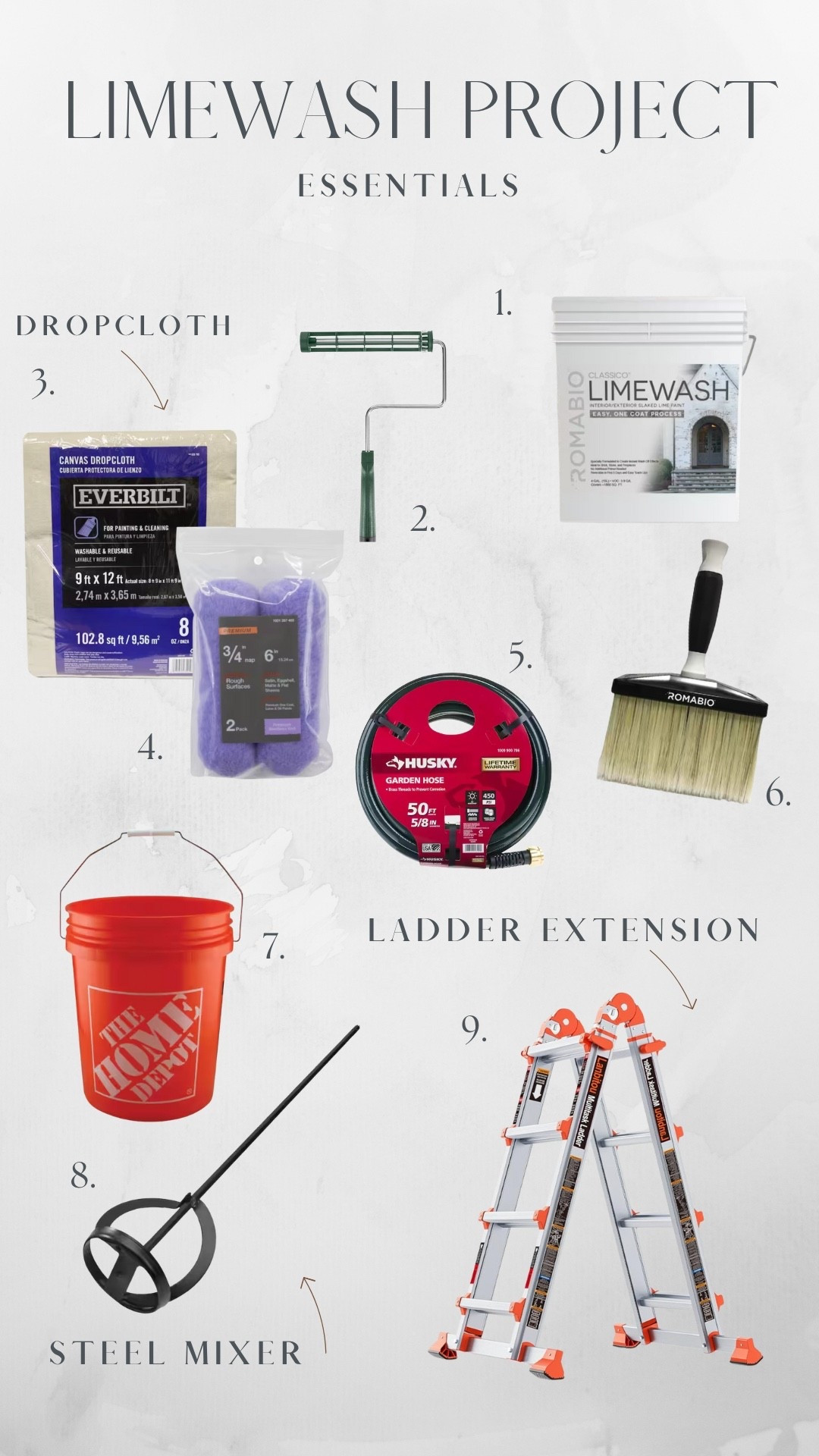 Color is CRISTALLO WHITE! Limewash Project Essentials 

Limewash exterior, limewash tools, limewash ideas

#LTKHome #LTKSeasonal