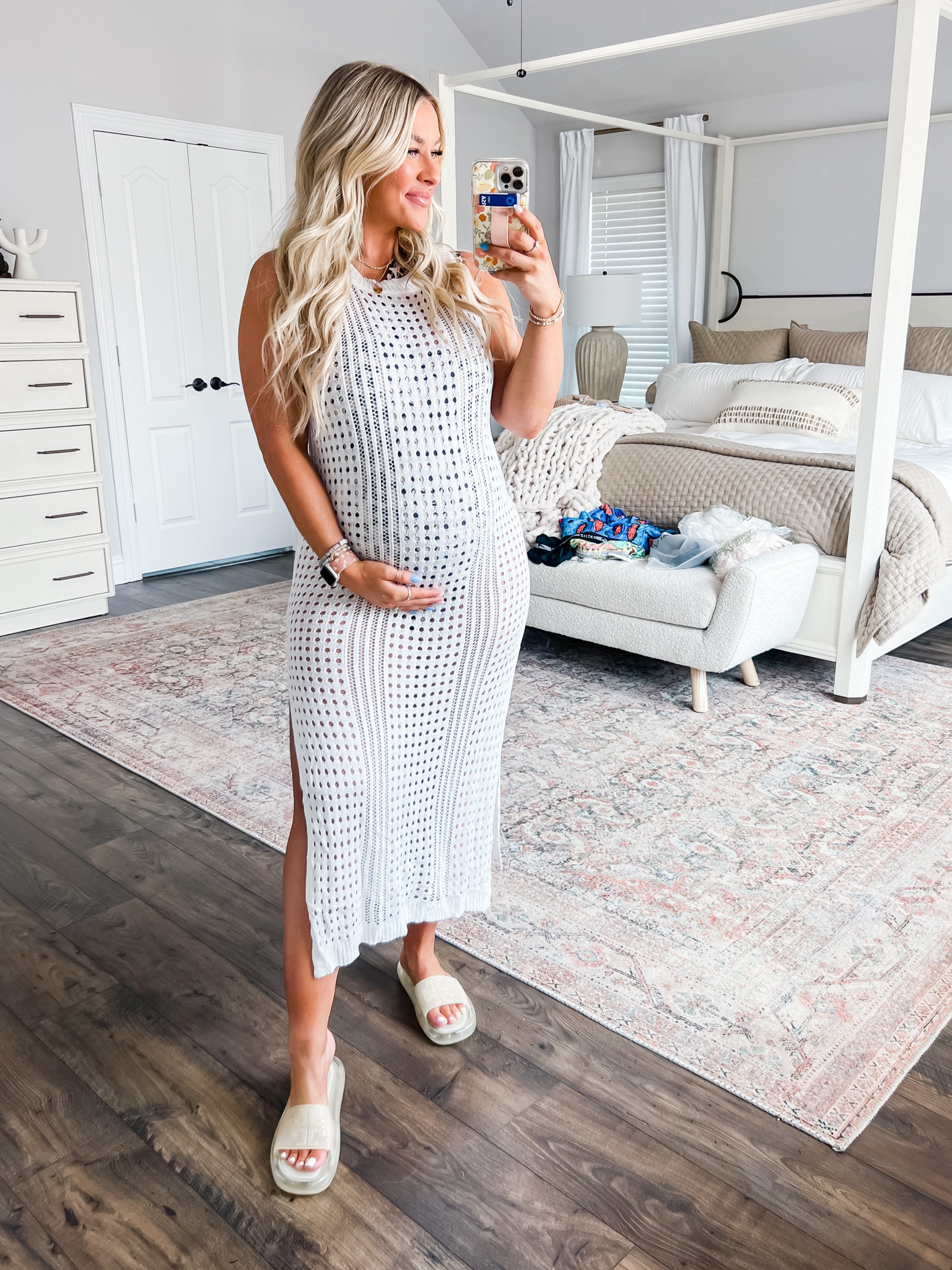 Large in swimsuit and coverup for the bump! Shoes fit TTS

#LTKswim