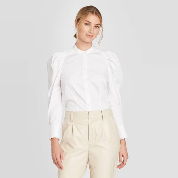 Women's Puff Long Sleeve Button-Down Blouse - Prologue™ | Target