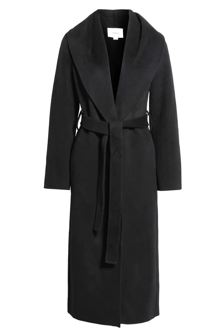 Vince Shawl Collar Wool & Cashmere Long Coat in Black at Nordstrom, Size X-Small | Nordstrom