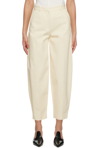 TOTEME - Beige Barrel-Leg Trousers | SSENSE