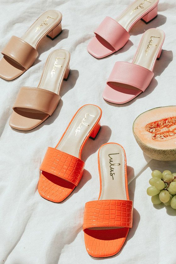Janiya Orange Croc High Heel Sandals | Lulus (US)