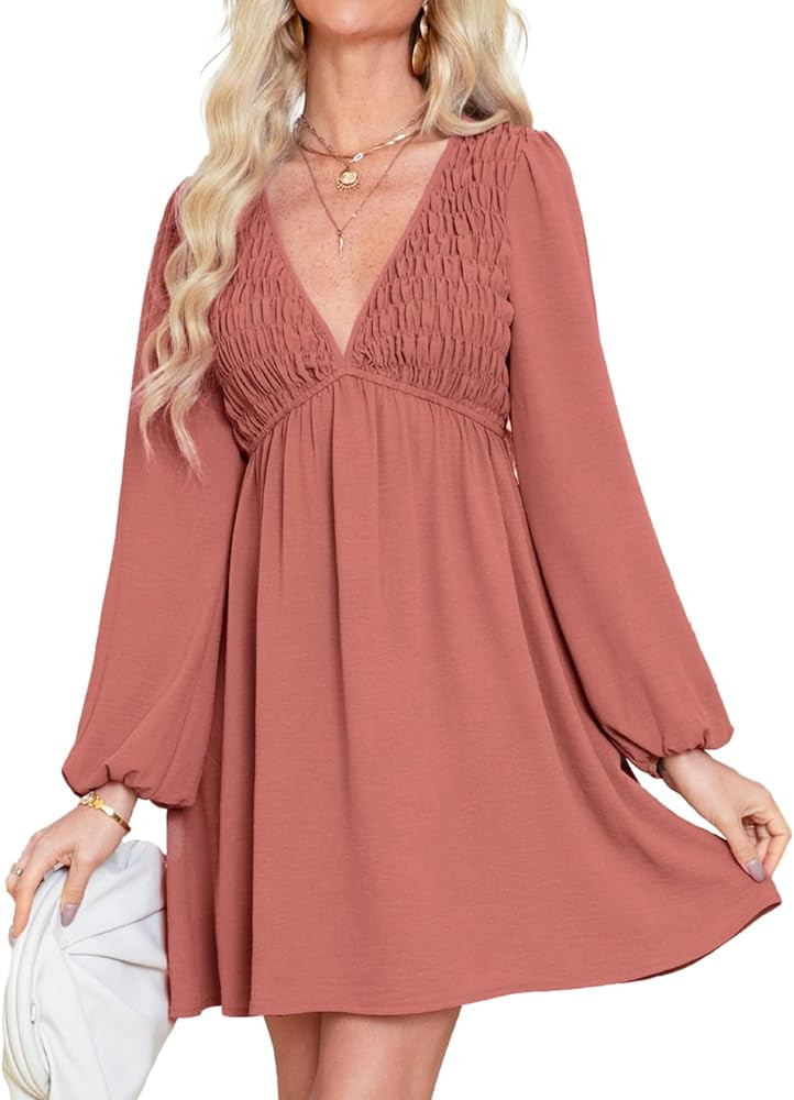 BerryGo Flowy Dress Mini Dress | Amazon (US)
