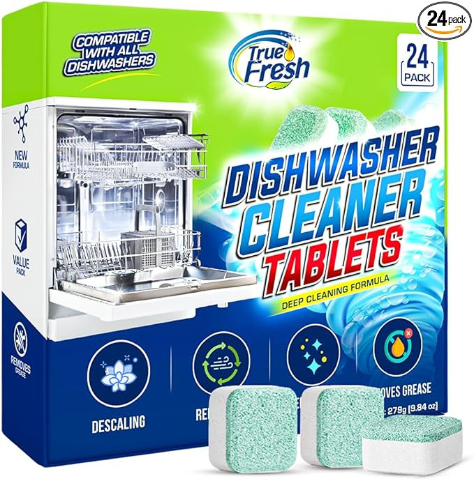 True Fresh Dishwasher Cleaner & Deodorizer Tablets, 24-Pack Dishwasher Maintenance Tablets for In... | Amazon (US)