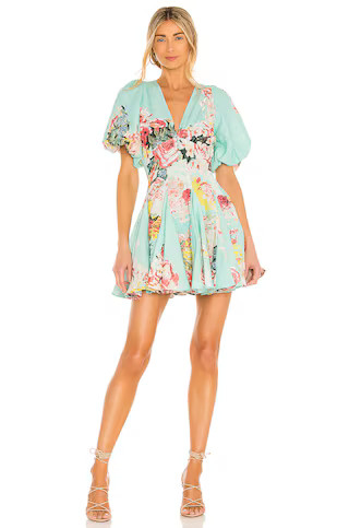 HEMANT AND NANDITA Sage Mini Dress in Turquoise from Revolve.com | Revolve Clothing (Global)