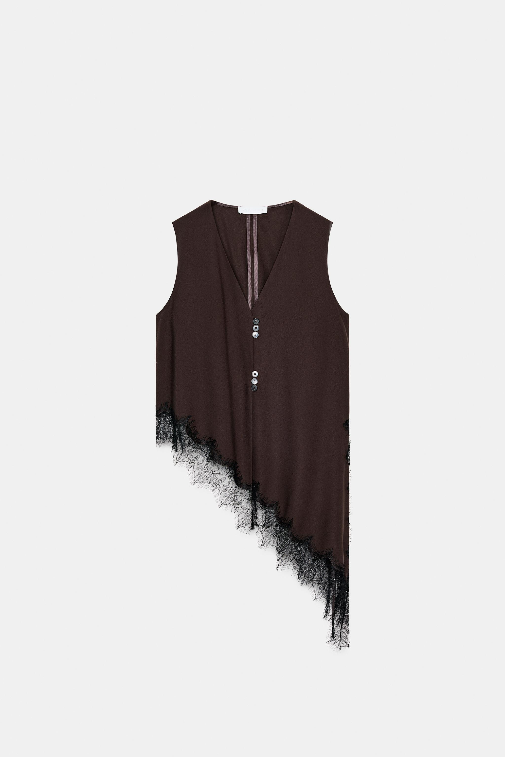 ASYMMETRIC LACE TOP | Zara US