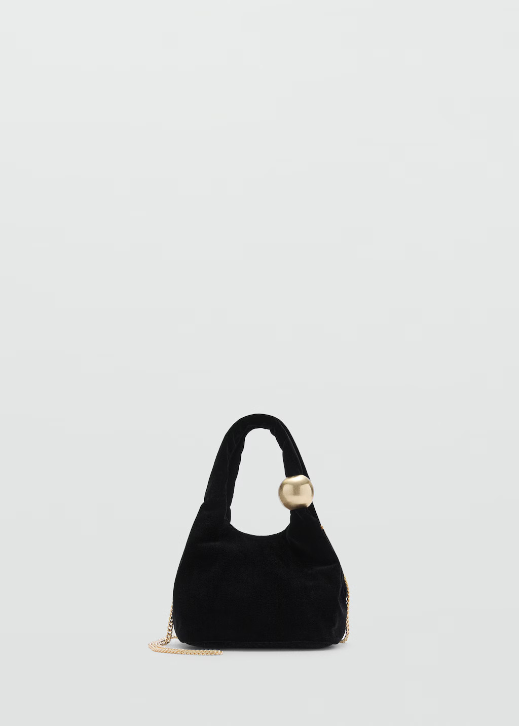 Velvet bag with ball detail - Women | MANGO United Kingdom | MANGO (UK)
