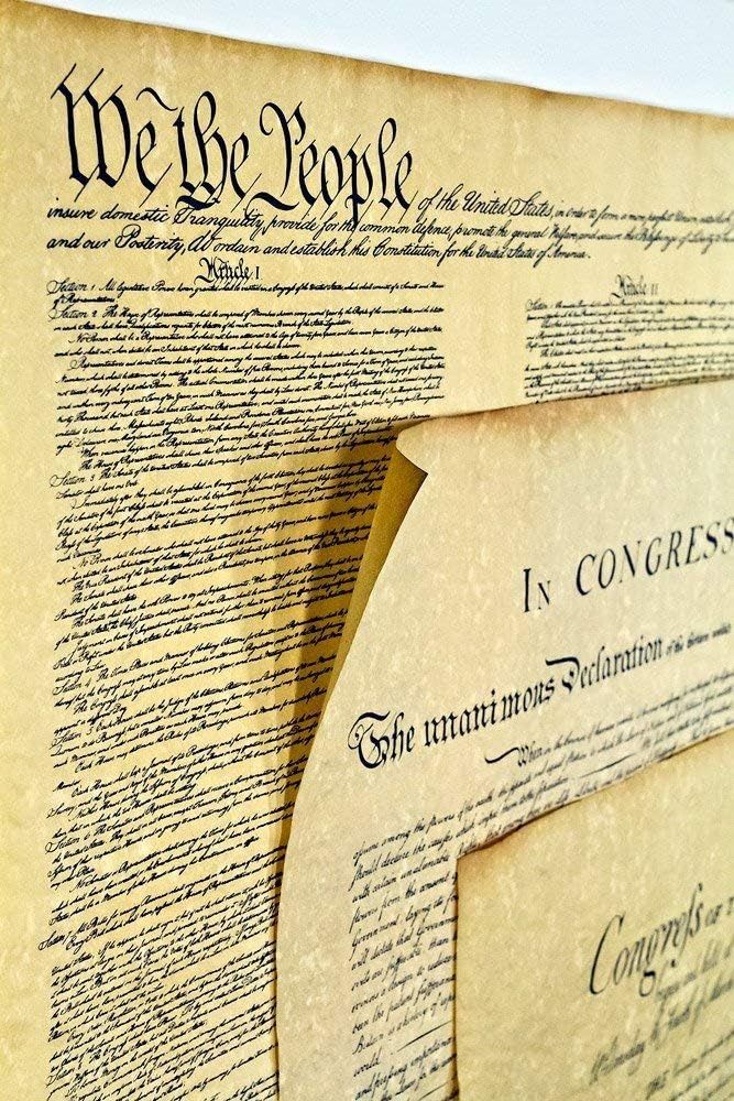 Declaration of Independence 16 X 14, Constitution of the U.S. 18.5 X 12.5, Bill of Rights 16 X 14... | Amazon (US)