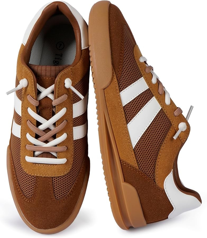 Fashion Sneakers for Women Tennis Breathable Close Toe Lace up Womens Sneakers | Amazon (US)