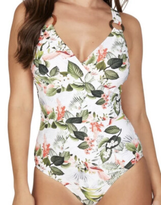 NWT Nip tuck Womens Isle Of Waimea Jean Cross Tummy Control Swimsuit Floral Sz 4 | eBay US
