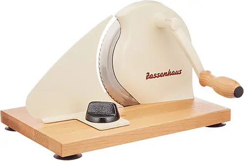 ZASSENHAUS Manual Bread Slicer, Hand Crank Home Bread Slicer, 11.75"" x 8"" in Cream at Nordstrom | Nordstrom