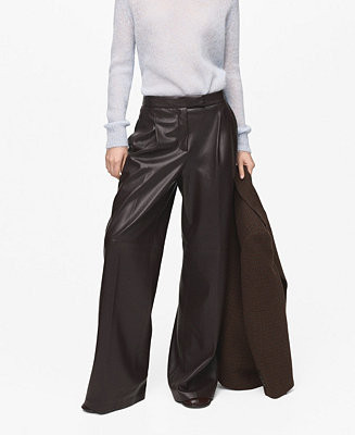 Women's Wide-Leg Faux-Leather Pants | Macy's