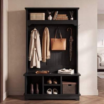 Hall Tree with Shoe Bench, Coat Rack & Storage Shelves, 3-in-1 Entryway Organizer | Target
