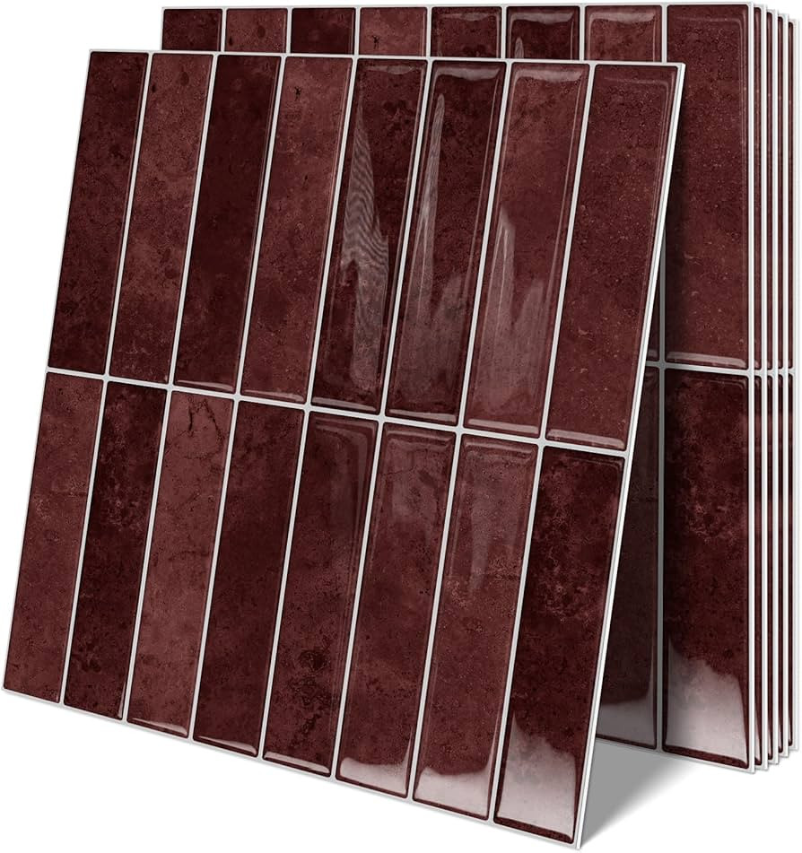 10 Sheets Upgraded Thicker Design Subway Tile Peel and Stick Backsplash,12”×12”Self Adhesive... | Amazon (US)