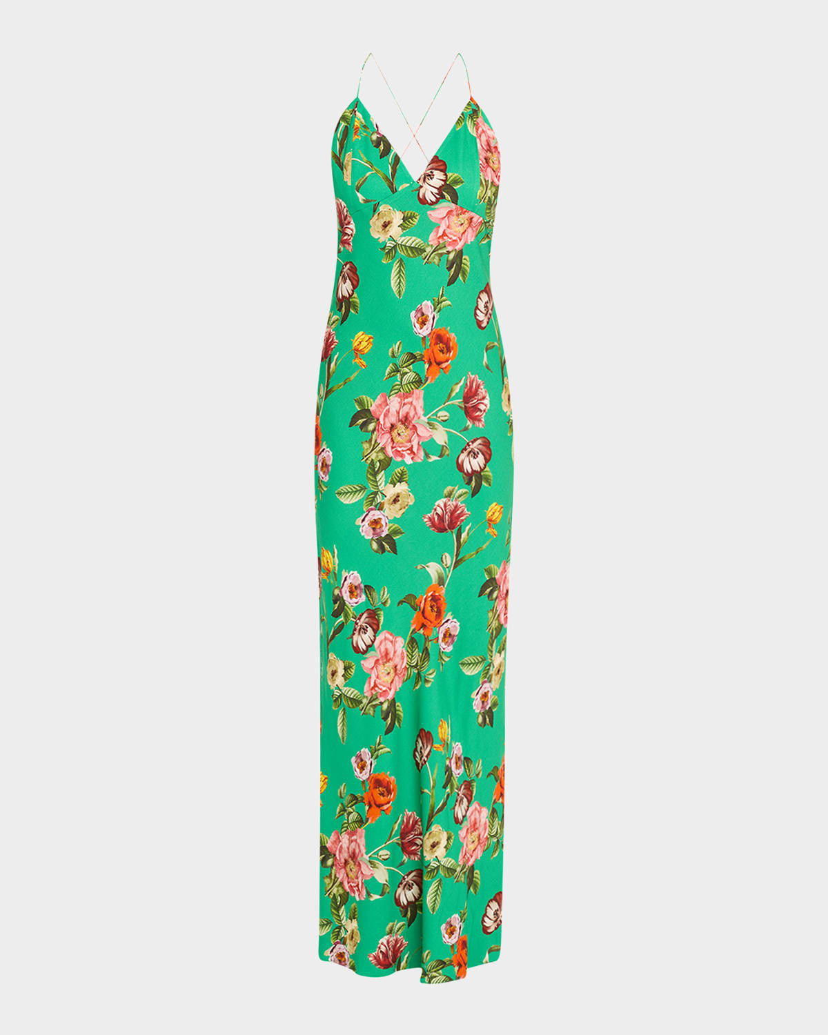 Hampton Floral Loma V-Neck Maxi Slip Dress | Neiman Marcus