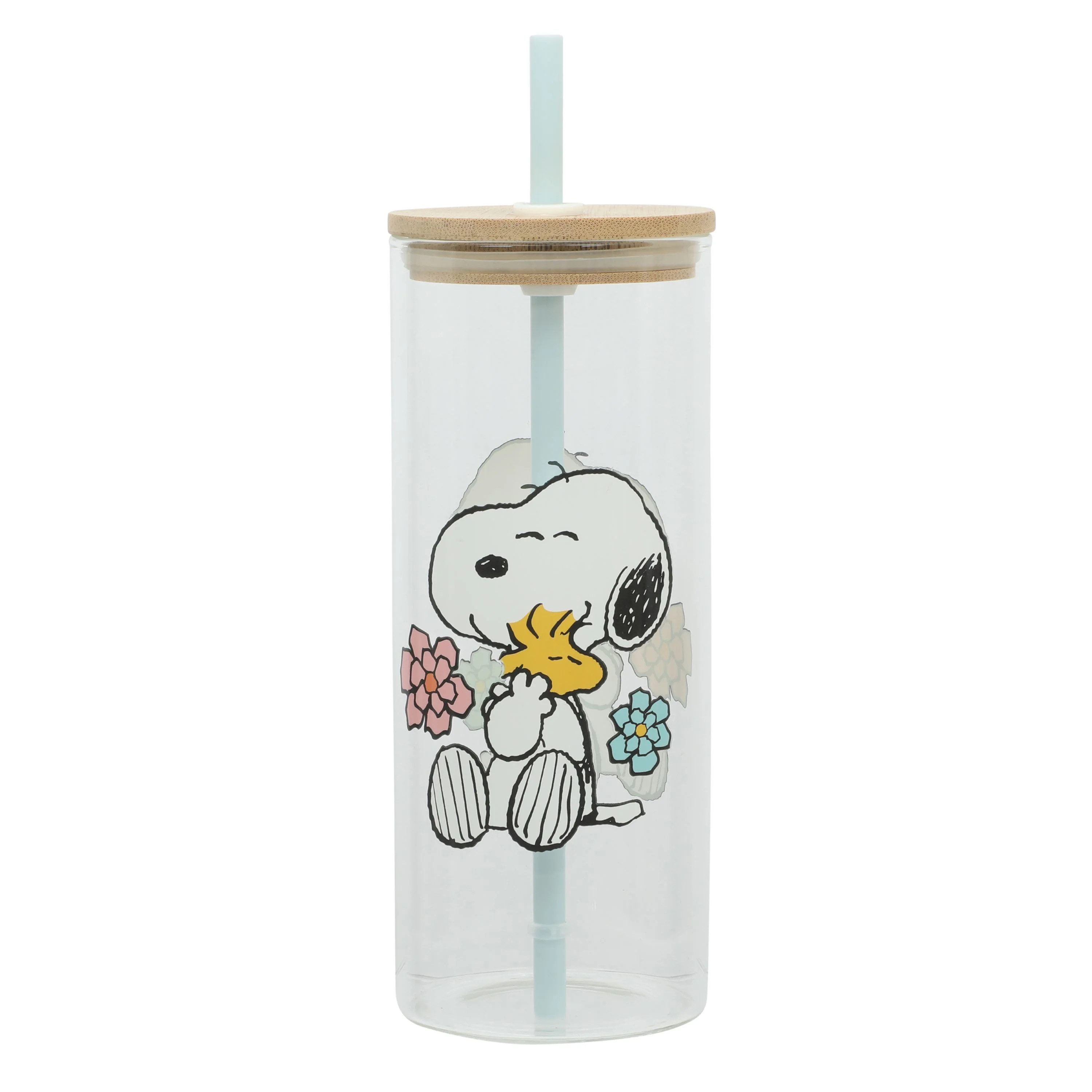 Peanuts Snoopy 22oz Glass Sipper Hug Cup | Walmart (US)