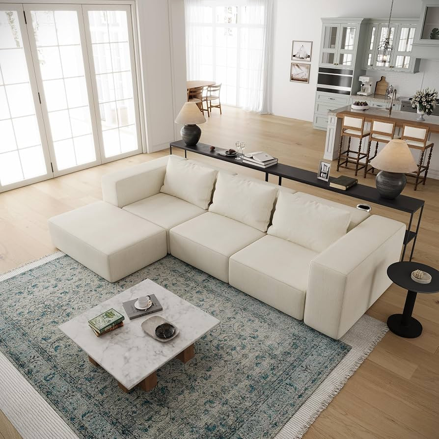 Acanva Oversized Modular Sectional Sofa with Removable Washable Slipcovers, Modern Low Profile De... | Amazon (US)