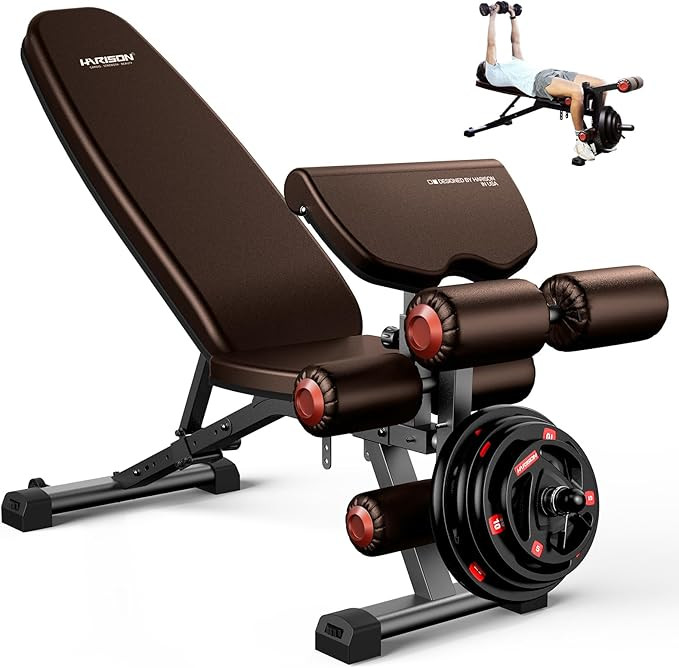 HARISON Adjustable Weight Bench with Leg Extension and Preacher Pad, Workout Bench Press for Home... | Amazon (US)