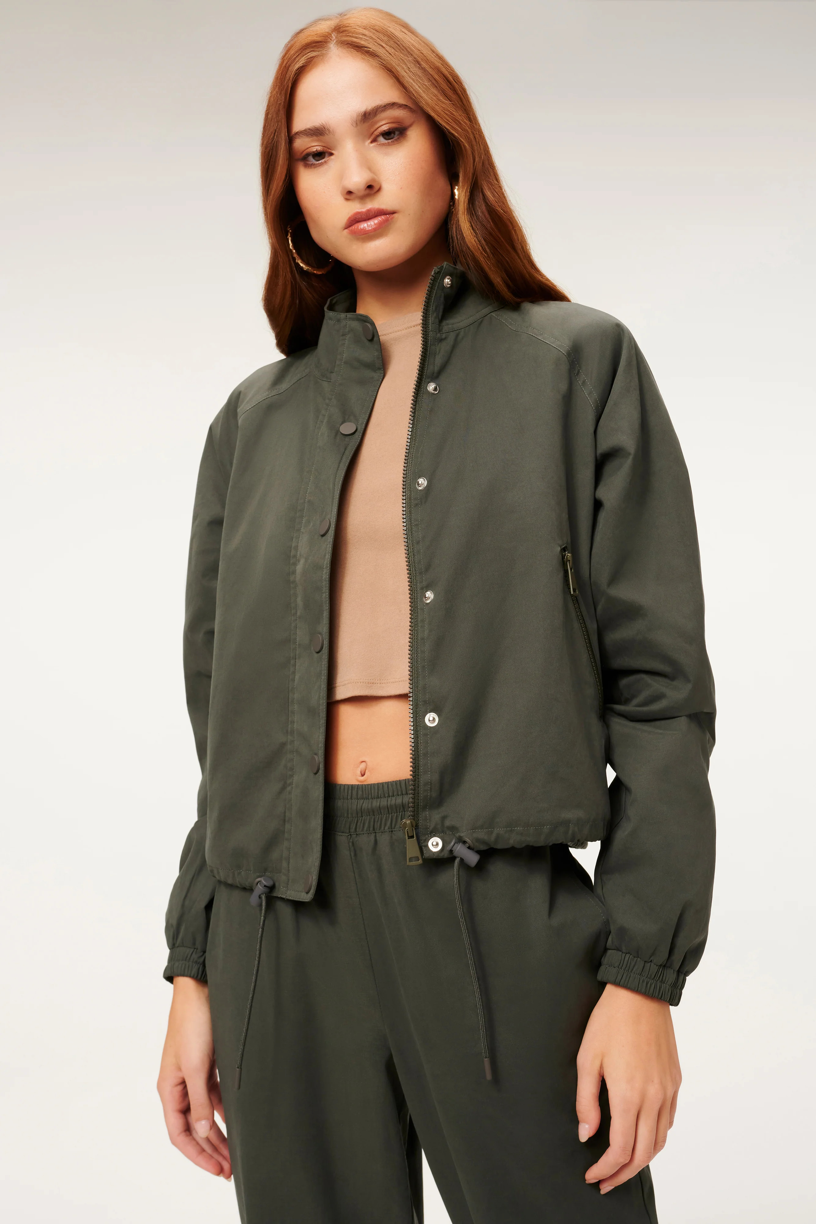 SUEDED TRACK JACKET | INK001 | Good American