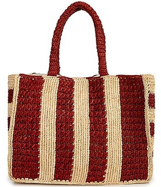 Btb Los Angeles Serena Large Striped Tote Bag - NATURAL/RUST | Dillard's