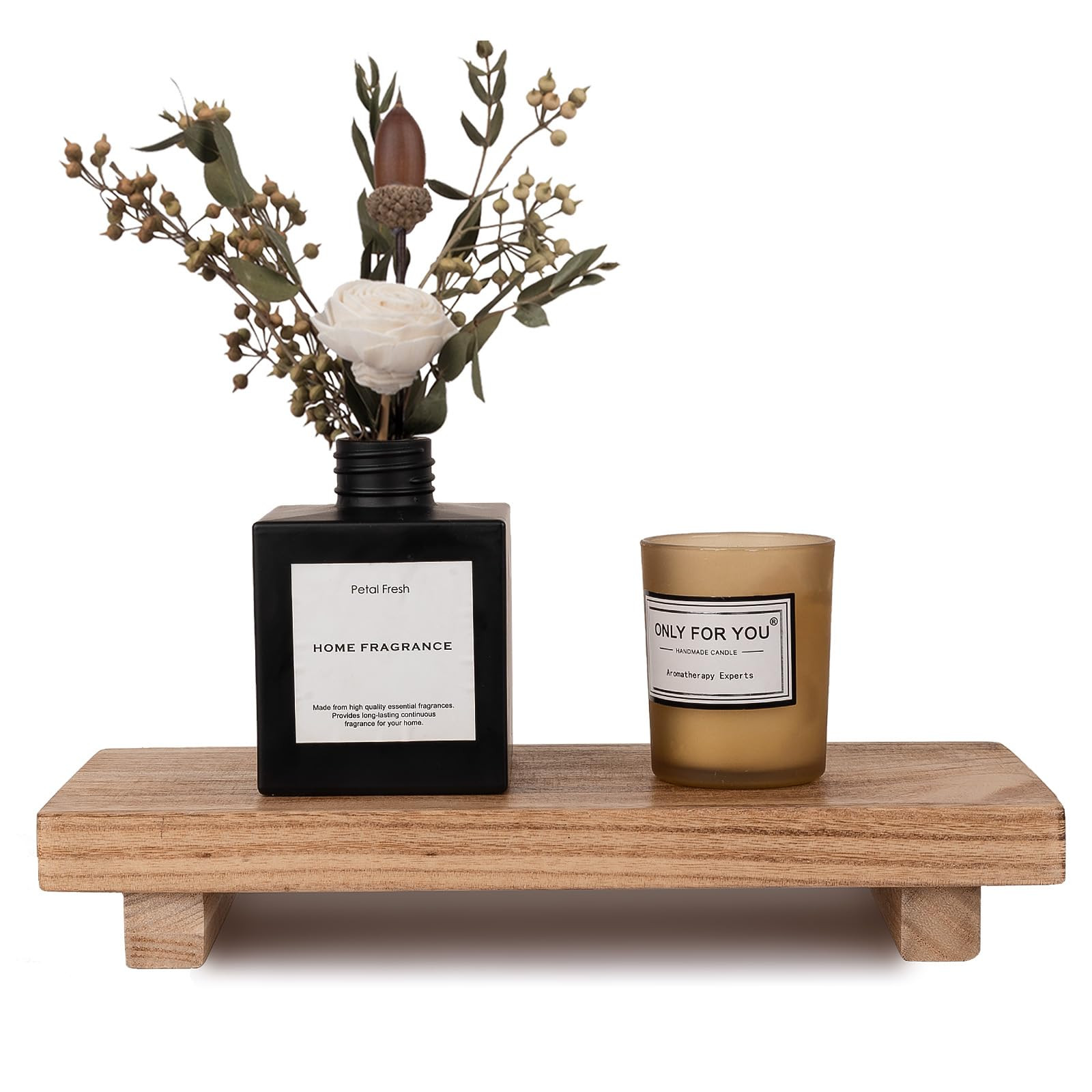 Small Wood Tray Pedestal Stand Farmhouse Bathroom Decor Decorative Wooden Riser Kitchen Soap Dish... | Amazon (US)