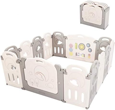 Fortella Cloud Castle Foldable Playpen, Baby Safety Play Yard with Whiteboard and Activity Wall, Ind | Amazon (US)