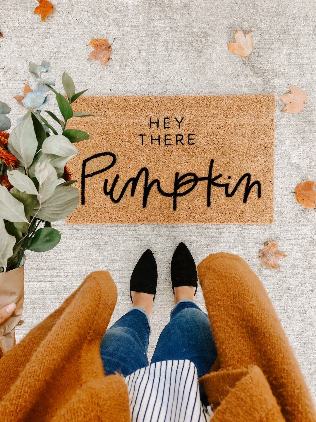 THE ORIGINAL hey there pumpkin | fall decor | welcome mat | cute doormat | fall doormat | porch d... | Etsy (US)
