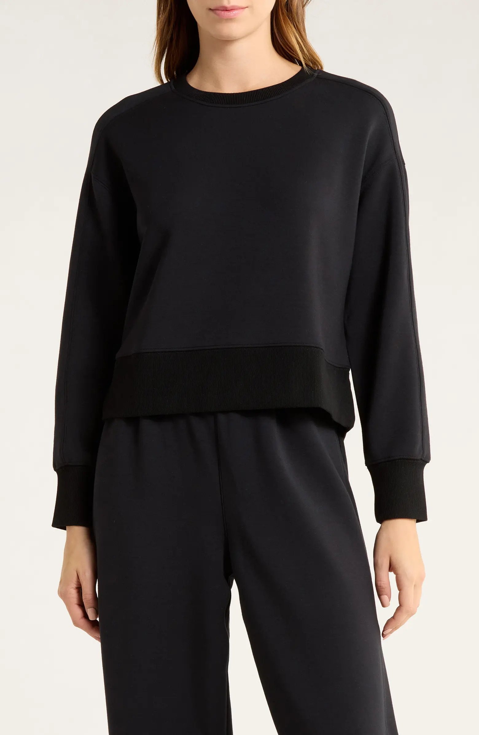 SPANX® AirEssentials® Luxe Crop Crewneck Sweatshirt | Nordstrom | Nordstrom