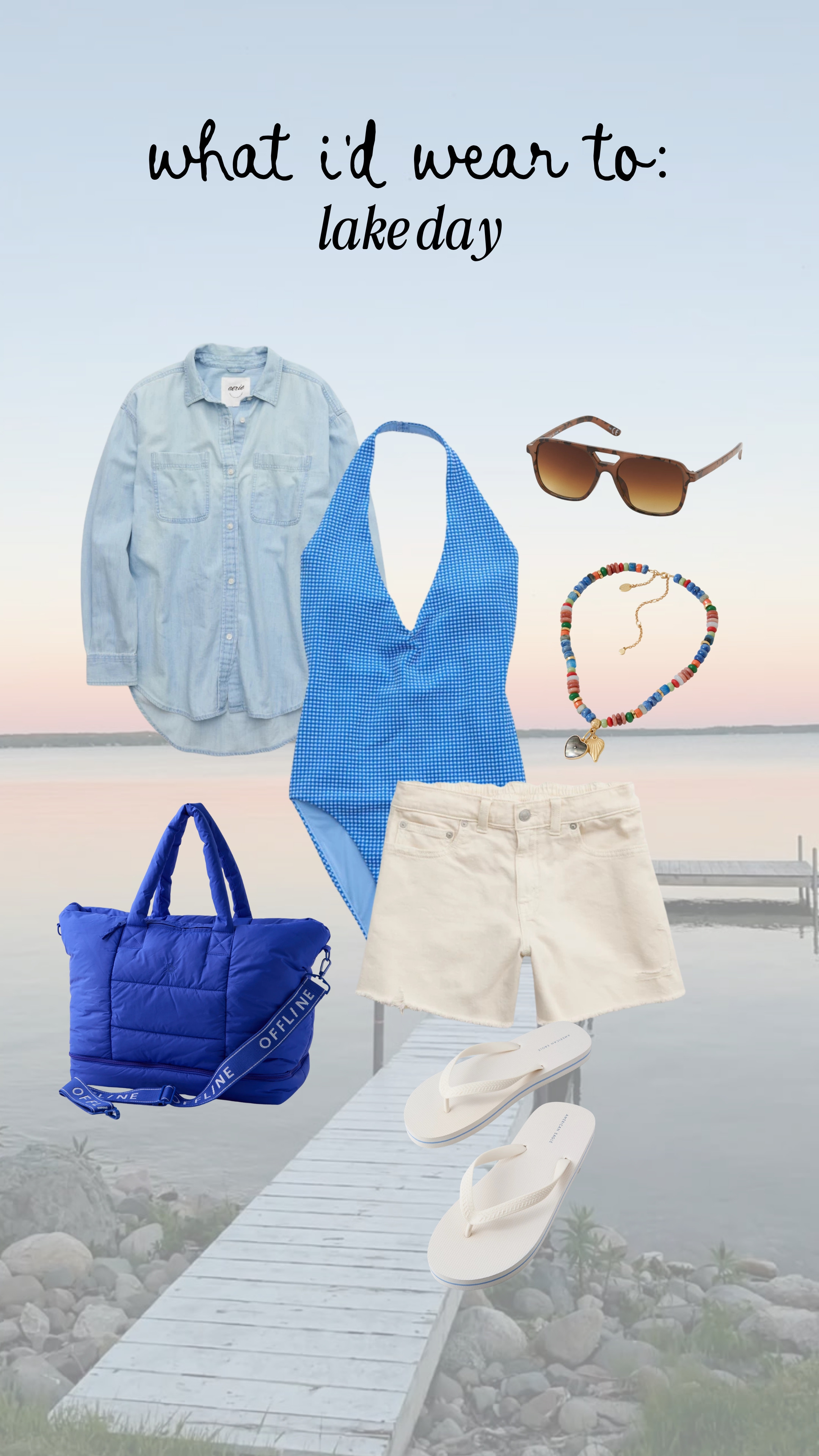 The perfect outfit for a day at the lake! This one piece from aerie is so cute!

weekender bag, anti-pooch swim, sunglasses 

 #LTKgrwm #LTKootd #LTKMidsize