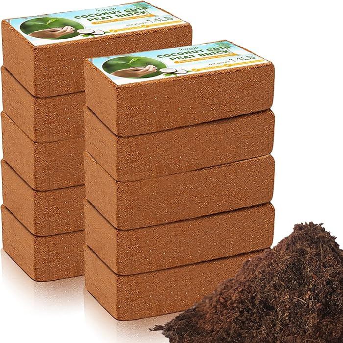 Legigo Pack of 10 Organic Coco Coir Bricks- 100% Natural Compressed Coco Peat Brick Coconut Fiber... | Amazon (US)