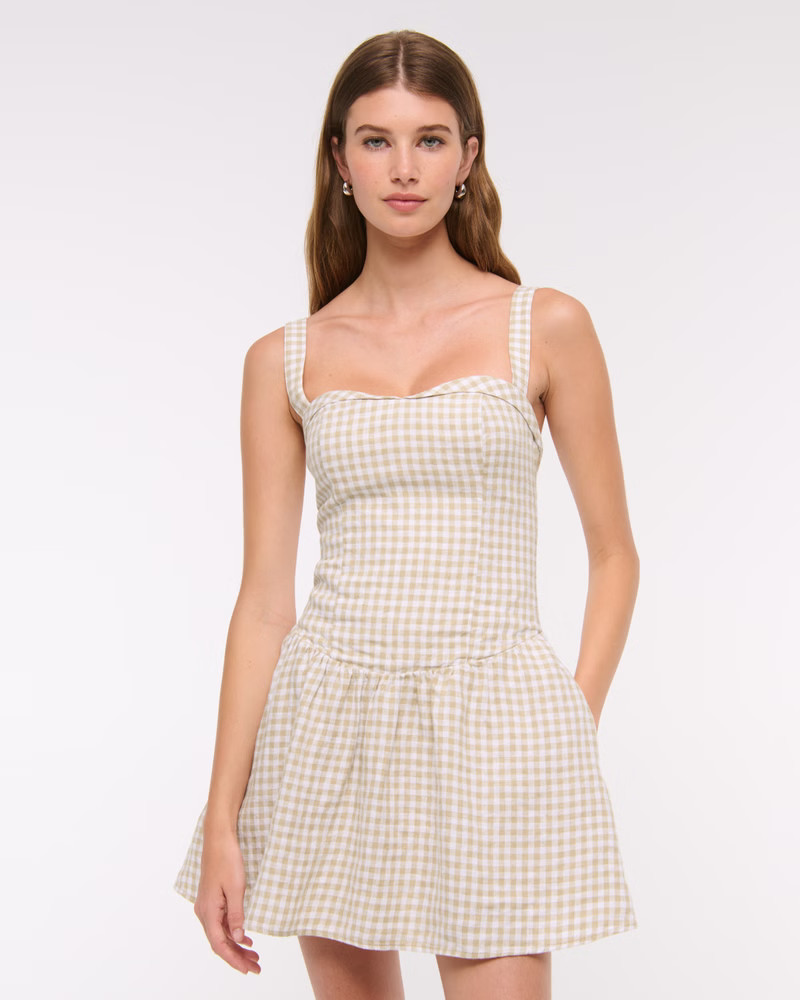 Premium Linen Drop-Waist Skort | Abercrombie & Fitch (US)