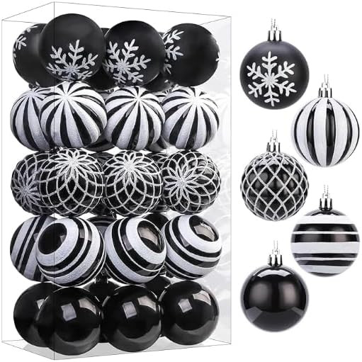 SHareconn 30ct 2.36 Inch Christmas Tree Balls Ornaments, Colored Shatterproof Plastic Decorative ... | Amazon (US)