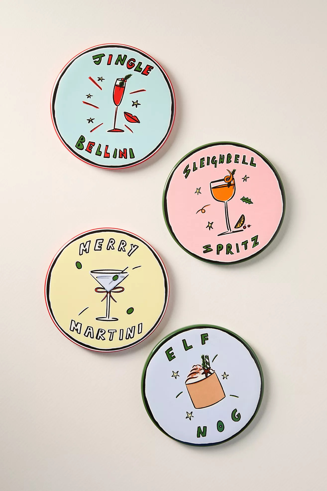 Nephthys Illustrated Elf Nog Coaster | Anthropologie (US)