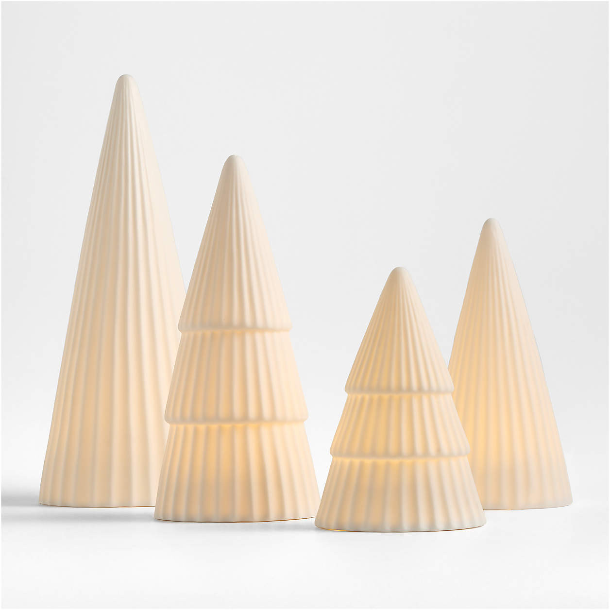 LED Large White Porcelain Christmas Tree Decorative Object + Reviews | Crate & Barrel | Crate & Barrel