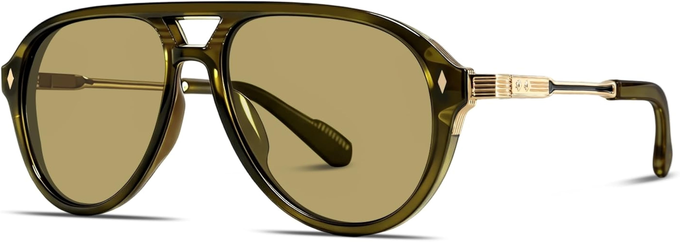 GUVIVI Retro Gold Aviator Sunglasses for Men Women Tangle Free | Amazon (US)