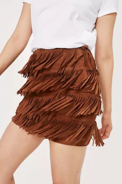 Suede Tiered Fringed Mini Skirt | Nasty Gal (US)