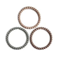mushie Pearl Teether Bracelet | 3-Pack (Clary Sage/Tuscany/Desert Sand) | Amazon (US)