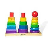 Amazon.com: Melissa & Doug Geometric Stacker - Wooden Educational Toy : Toys & Games | Amazon (US)