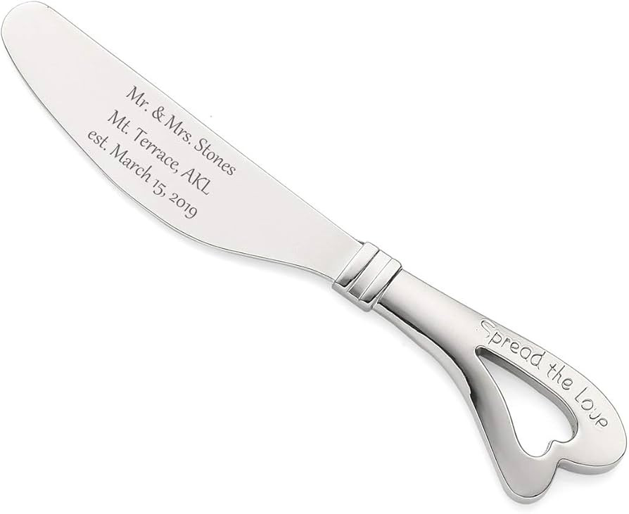 Pack of 10 Spread the Love Chrome Spreader Custom Engraved/Personalized Cheese Spreaders, Wedding... | Amazon (US)