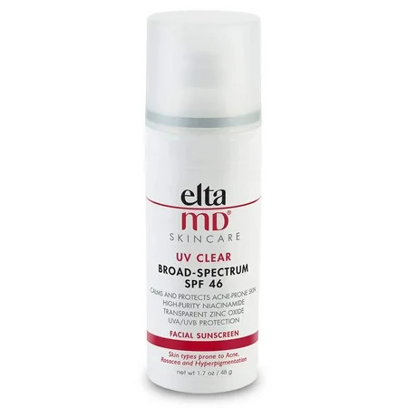 EltaMD UV Clear Facial Sunscreen Broad-Spectrum SPF 46 for Sensitive or Acne-Prone Skin Oil-free Der | Walmart (US)