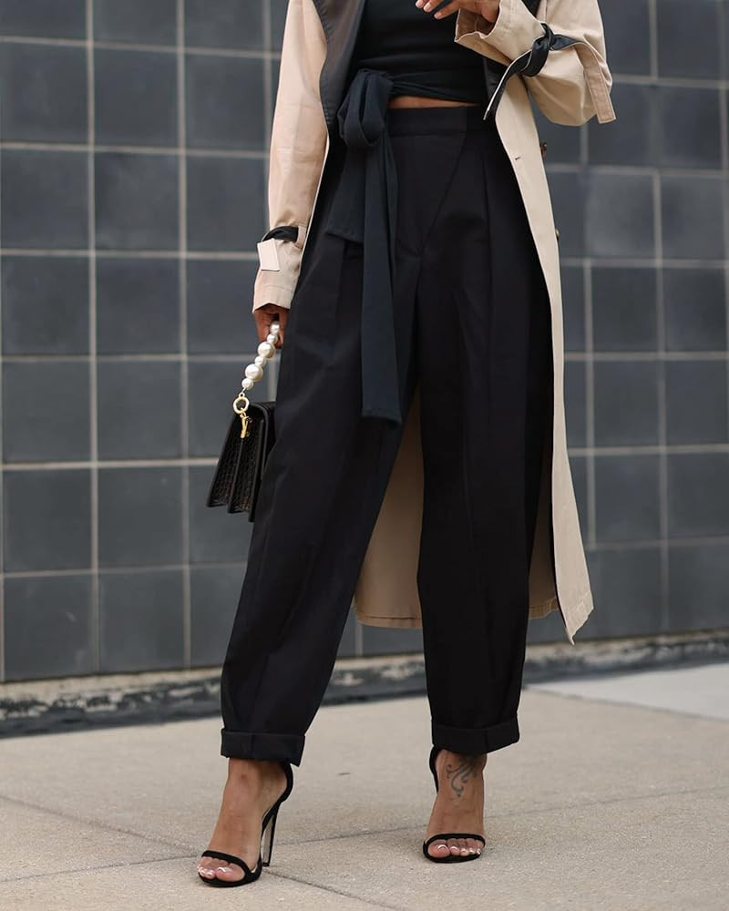 The Drop Women's Black Pleated Pants by @signedblake | Amazon (US)