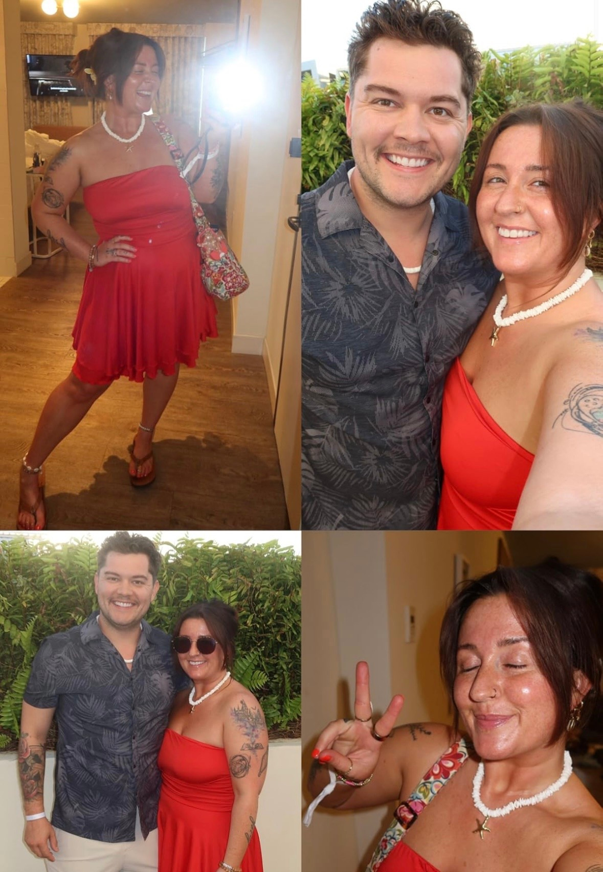 Wearing this gorgeous shell necklace with these flip flops and strapless red dress. Perfect for a night out on vacation or

#LTKBeauty #LTKootd #LTKMidsize