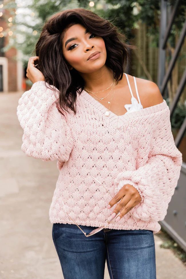 Better Than That Cropped Blush Sweater FINAL SALE | The Pink Lily Boutique