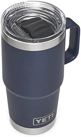 YETI Rambler 20 oz Travel Mug, Stainless Steel, Vacuum Insulated with Stronghold Lid, Navy | Amazon (US)